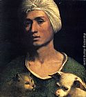 Portrait Of A Young Man With A Dog And A Cat by Dosso Dossi
